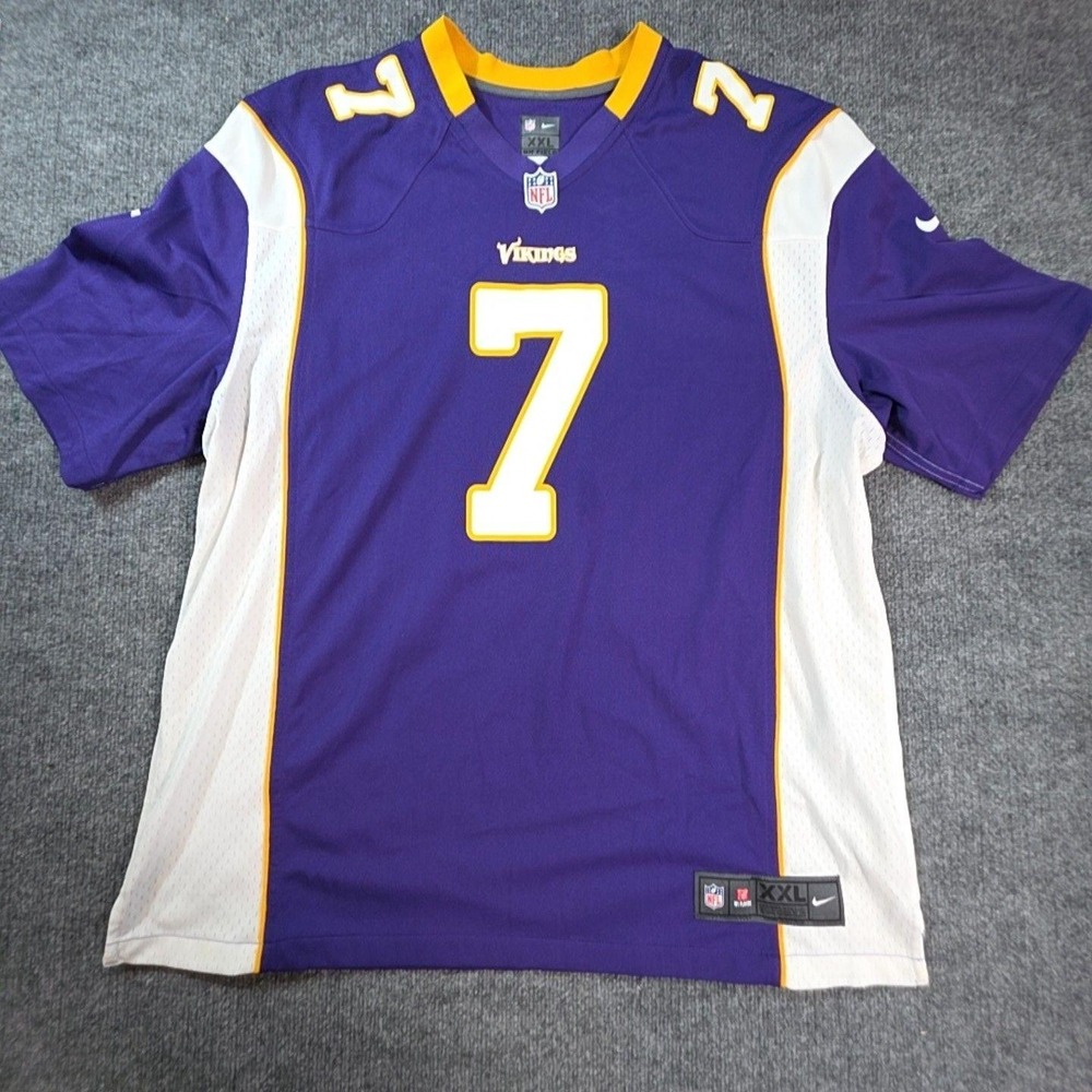 Minnesota Vikings Jersey Mens 2XL Purple NFL Football Case Keenum Nike On Field